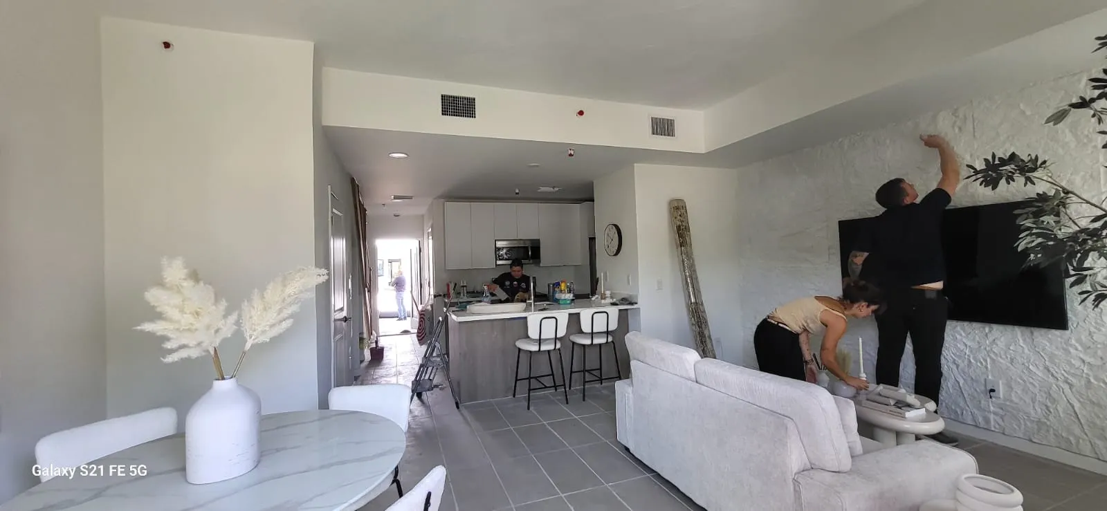 Modern living room interior renovation completed by JMC Constructions